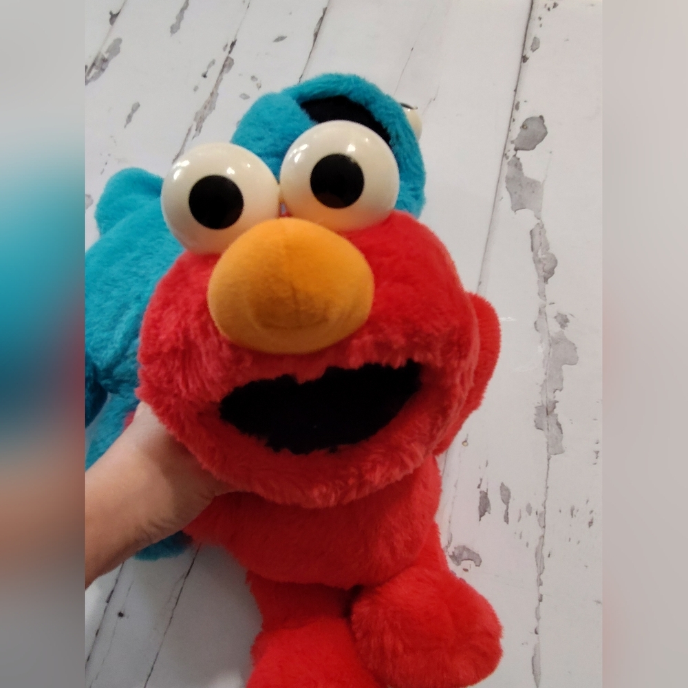 Sesame Street 90s Vintage Tickle Elmo And Cookie Monster 16" Working - Picture 3 of 6